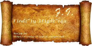 Finály Ifigénia névjegykártya